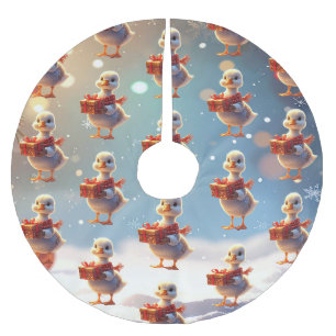 Weihnachtsbaum-Unterlage mit Entlein Polyester Weihnachtsbaumdecke