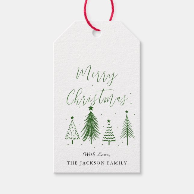 Weihnachtsbaum Vector Frohe Weihnachten Geschenkanhänger (Vorderseite)