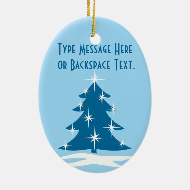 Weihnachtsbaum-Verzierungs-personalisierte Keramik Ornament (Hinten)