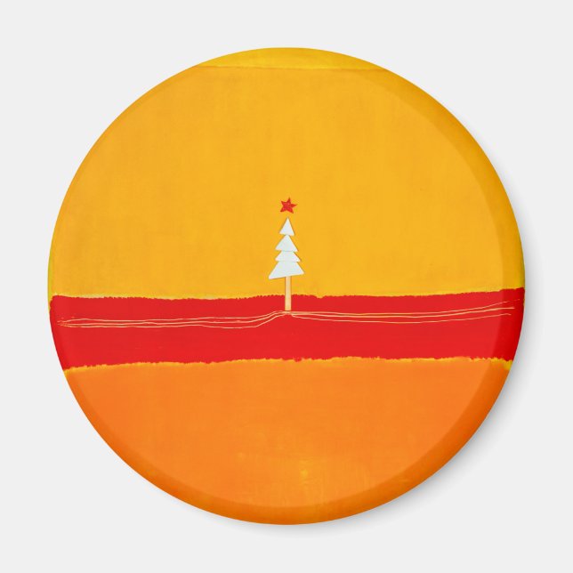 Weihnachtsbaum, Vintag, Abstrakt Magnet (Vorne)