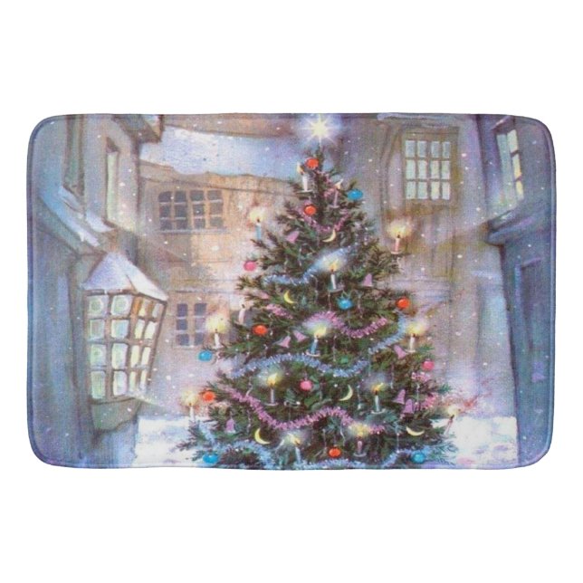 Weihnachtsbaum Vintag Badematte (Vorderseite)