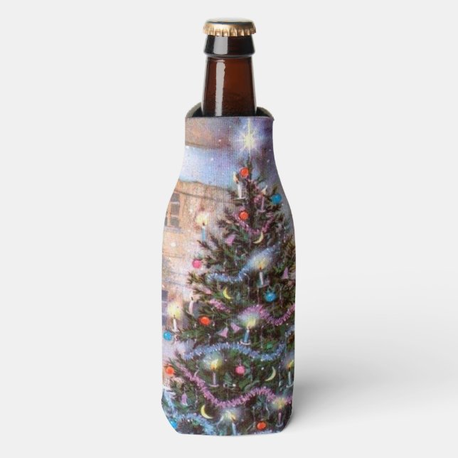 Weihnachtsbaum Vintag Flaschenkühler (Flaschenvorderseite)
