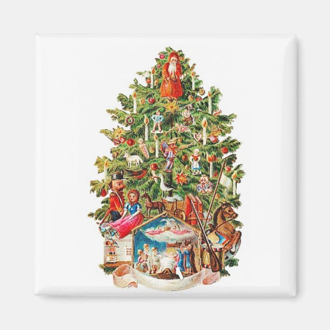 Weihnachtsbaum Vintag Magnet (Vorne)