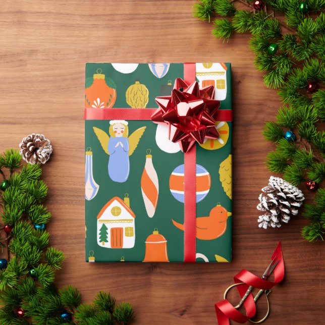Weihnachtsbaum Vintag Toys Geschenkpapier (Feiertagsgeschenk)
