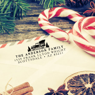 Weihnachtsbaum Vintag Truck Rücksendeadresse Brief Permastempel