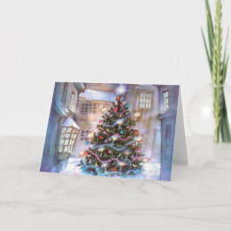 Weihnachtsbaum Vintage Feiertagskarte