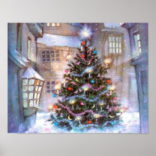 Weihnachtsbaum Vintage Poster