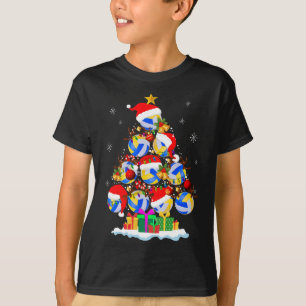 Weihnachtsbaum Volleyball Ball Weihnachtsmannmütze T-Shirt