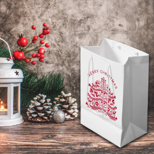 Weihnachtsbaum vom Roten Skandinavien Mittlere Geschenktüte