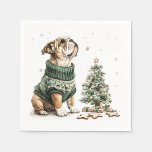 Weihnachtsbaum von Bulldog Serviette