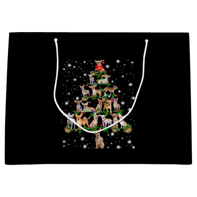 Weihnachtsbaum von Chihuahua, gedeckt durch Blitzl Große Geschenktüte (Vorderseite)