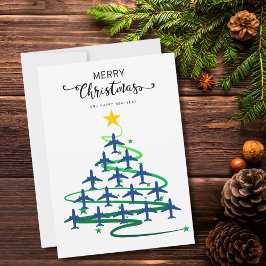 Weihnachtsbaum von Flugzeugen, Minimalistisches Fo Feiertagskarte