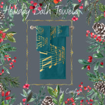 Weihnachtsbaum von Gold Musical Notes Handtuch