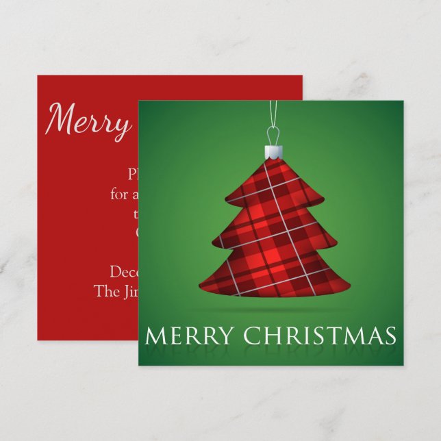 Weihnachtsbaum von Tartan Einladung (Vorne/Hinten)