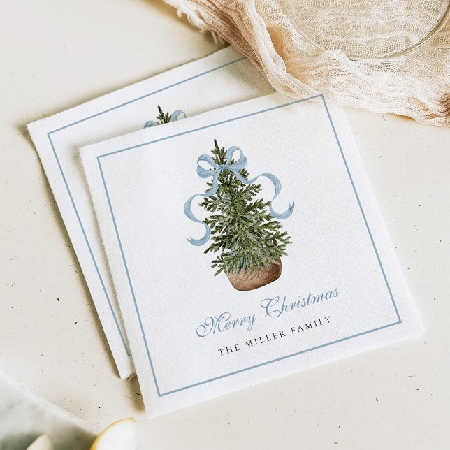 Weihnachtsbaum Vorbereiteter Bogen Blau Weihnachte Serviette (Von Creator hochgeladen)