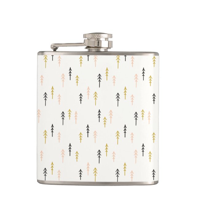 Weihnachtsbaum-Waldmuster Flachmann (Vorderseite)