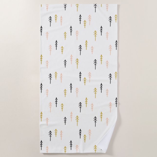 Weihnachtsbaum-Waldmuster Strandtuch (Vorderseite)