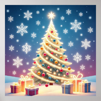 Weihnachtsbaum-Wandkunst – Festliche Feiertagsdeko Poster