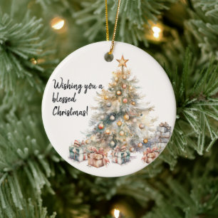 Weihnachtsbaum Wasserfarbe Keramik Ornament