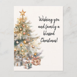 Weihnachtsbaum Wasserfarbe Postkarte