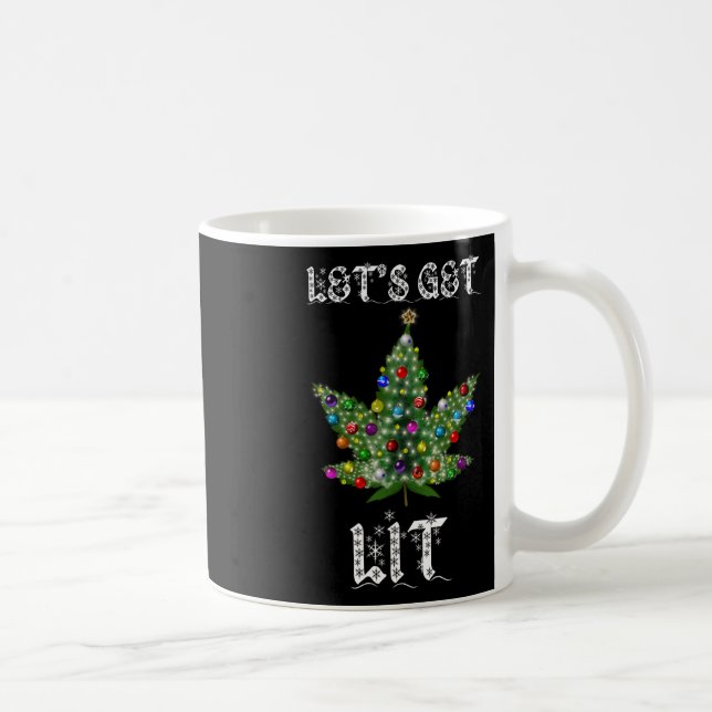 Weihnachtsbaum Weed Leaf Pot Thc Geschenk T-Shirt Kaffeetasse (Rechts)