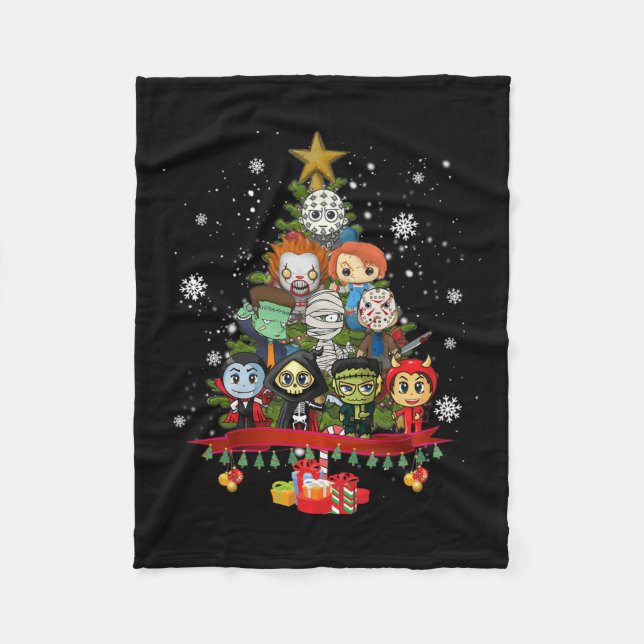 Weihnachtsbaum Weihnachten Horror Weihnachten Weih Fleecedecke (Vorderseite)