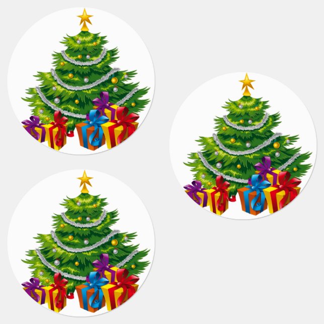 Weihnachtsbaum, Weihnachten, Urlaub Etiketten (Gruppe)