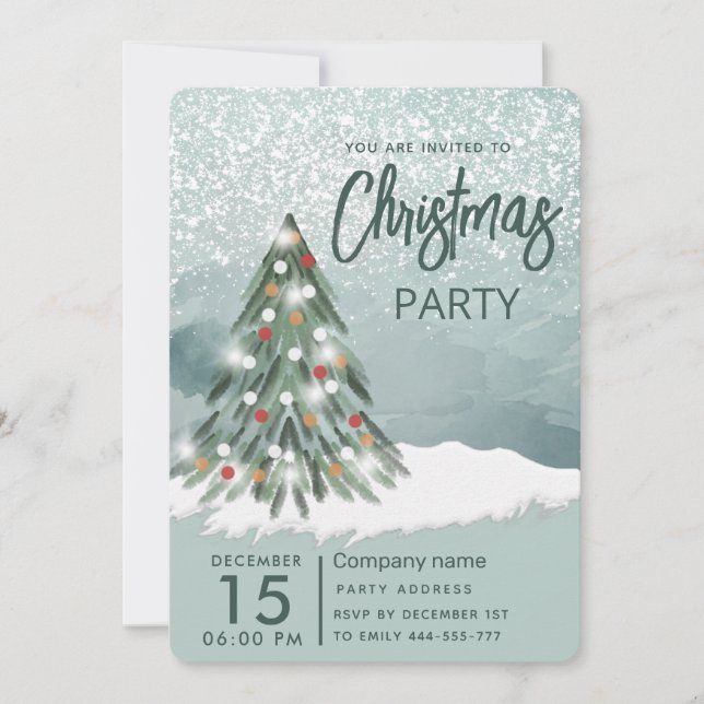 Weihnachtsbaum Weihnachten Weihnachten Party Einladung (Vorderseite)