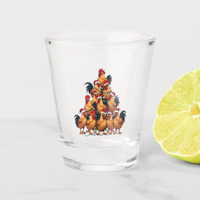 Weihnachtsbaum Weihnachten Weihnachten Weihnachten Schnapsglas (Vorderseite)