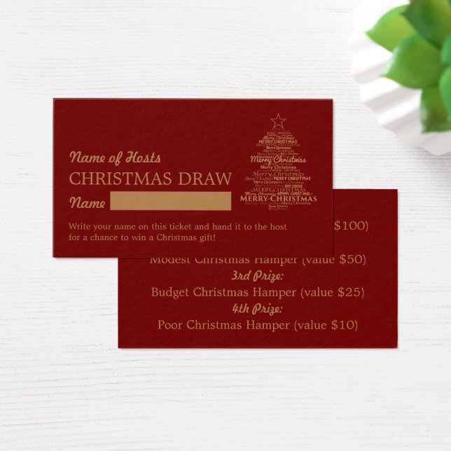 Weihnachtsbaum, Weihnachts-Party Raffle Tickets (Schreibtisch)