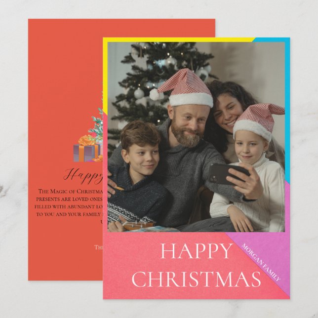 Weihnachtsbaum | Weihnachts-Weihnachtsfotokarte Einladung (Vorne/Hinten)