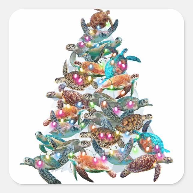 Weihnachtsbaum Weihnachtsbaum Weihnachtsbaumtopfer Quadratischer Aufkleber (Vorderseite)