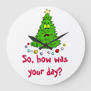Weihnachtsbaum-Weihnachtsbaum wie war dein Tag Große Wanduhr