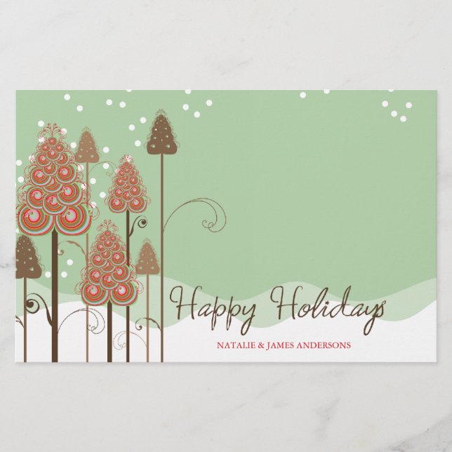 Weihnachtsbaum Weihnachtsfeiertag Custom Stationer Briefpapier (Vorderseite)
