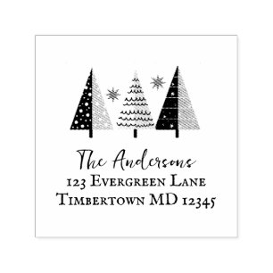 Weihnachtsbaum Weihnachtsfeiertage Rücksendeadress Permastempel