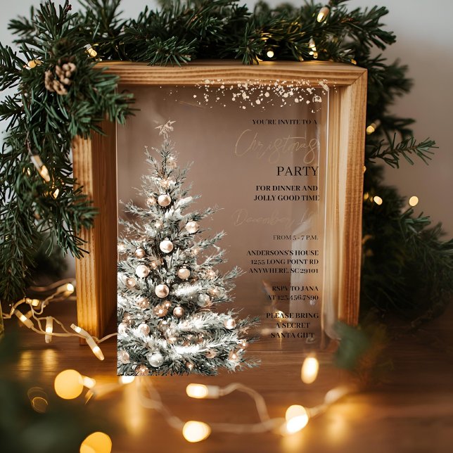 "Weihnachtsbaum Weihnachtsfest Party | Feiertag Acryleinladungen (Von Creator hochgeladen)