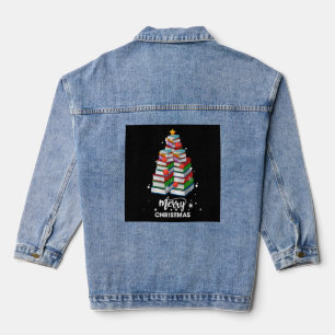 Weihnachtsbaum Weihnachtsgeschenk für Bücher Liebh Jeansjacke