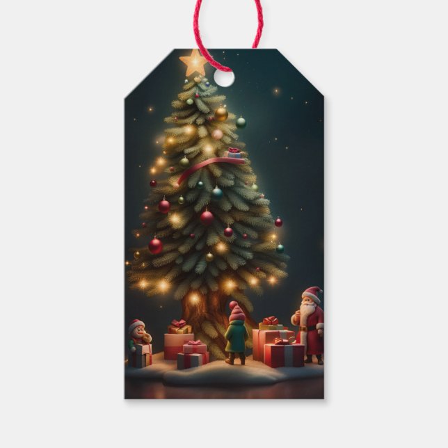 Weihnachtsbaum Weihnachtsgeschenk Tag Geschenkanhänger (Vorderseite)