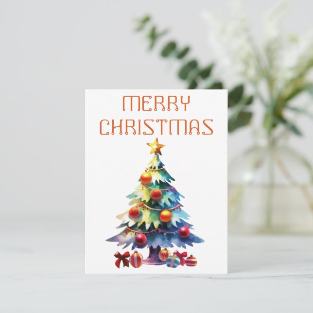 Weihnachtsbaum - Weihnachtskarte Feiertagskarte (Stehend Vorderseite)