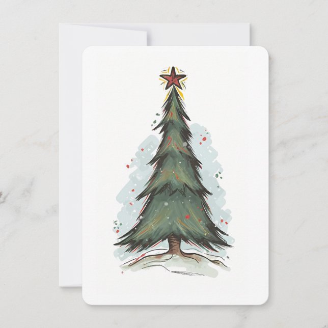 Weihnachtsbaum-Weihnachtskarte Feiertagskarte (Vorderseite)