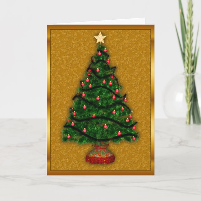 Weihnachtsbaum-Weihnachtskarte Feiertagskarte (Vorderseite)
