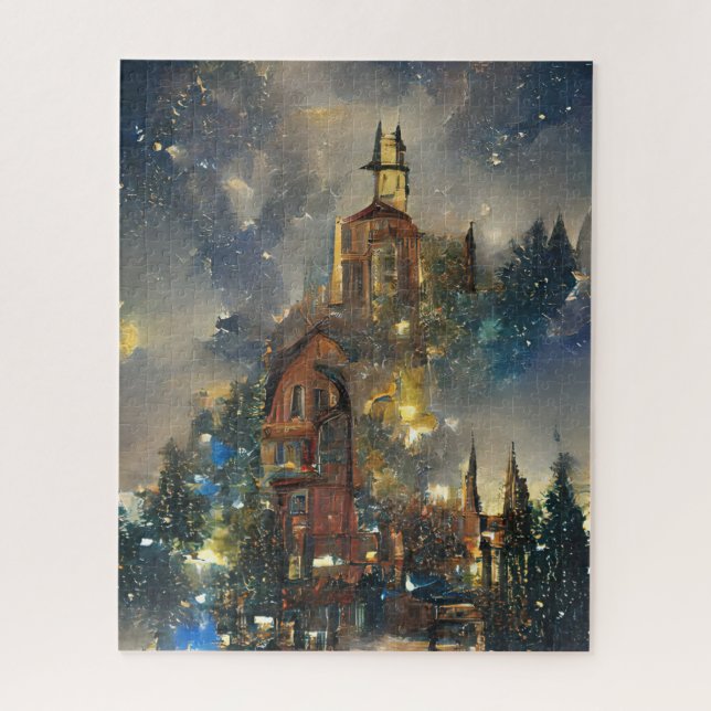 Weihnachtsbaum, Weihnachtskirche Jigsaw Puzzle (Vertikal)