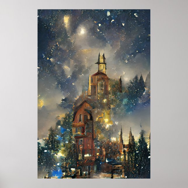 Weihnachtsbaum, Weihnachtskirche Poster (Vorne)
