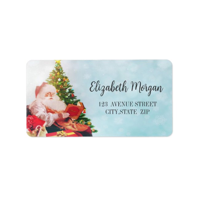 Weihnachtsbaum, Weihnachtsmann Adressaufkleber (Vorne)