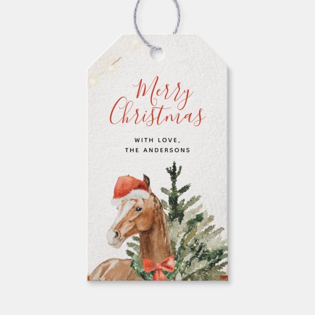 Weihnachtsbaum Weihnachtsmann Geschenkanhänger (Vorderseite)
