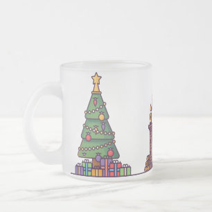 Weihnachtsbaum Weihnachtsmann Weihnachtsmann Mattglastasse