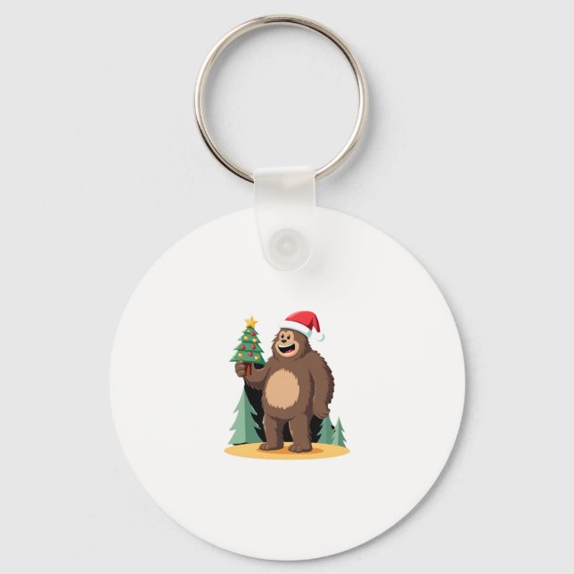 Weihnachtsbaum-Weihnachtsmannmütze (1) Schlüsselanhänger (Vorderseite)