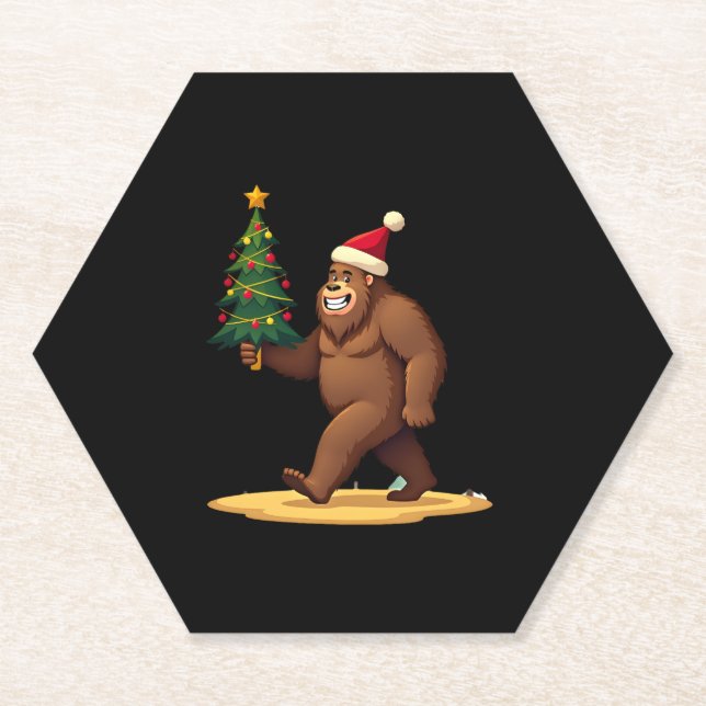 Weihnachtsbaum-Weihnachtsmannmütze (1) Untersetzer (Vorderseite)