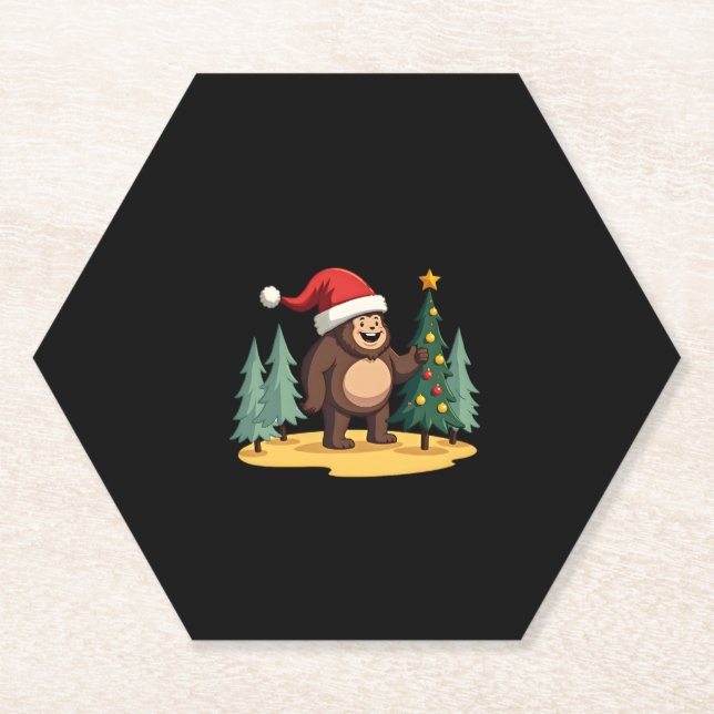 Weihnachtsbaum-Weihnachtsmannmütze (1) Untersetzer (Vorderseite)