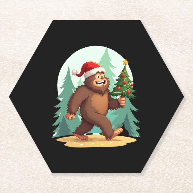 Weihnachtsbaum-Weihnachtsmannmütze (2) Untersetzer (Vorderseite)